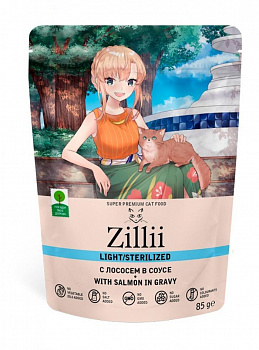 Zillii 5657055 Sterilized/Light Cat Salmon пауч для стерилизованных кошек Лосось в соусе 85г