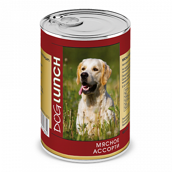 Dog Lunch консервы для собак Мясное ассорти в желе 410г